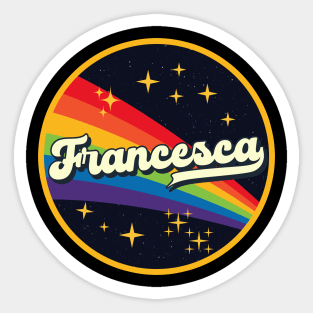 Francesca // Rainbow In Space Vintage Style Sticker